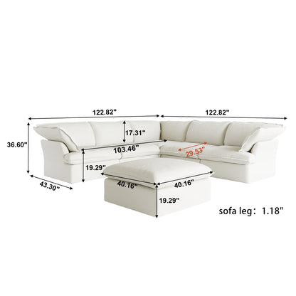 Modular Cloud 5-Seater Corner Sectional + Ottoman