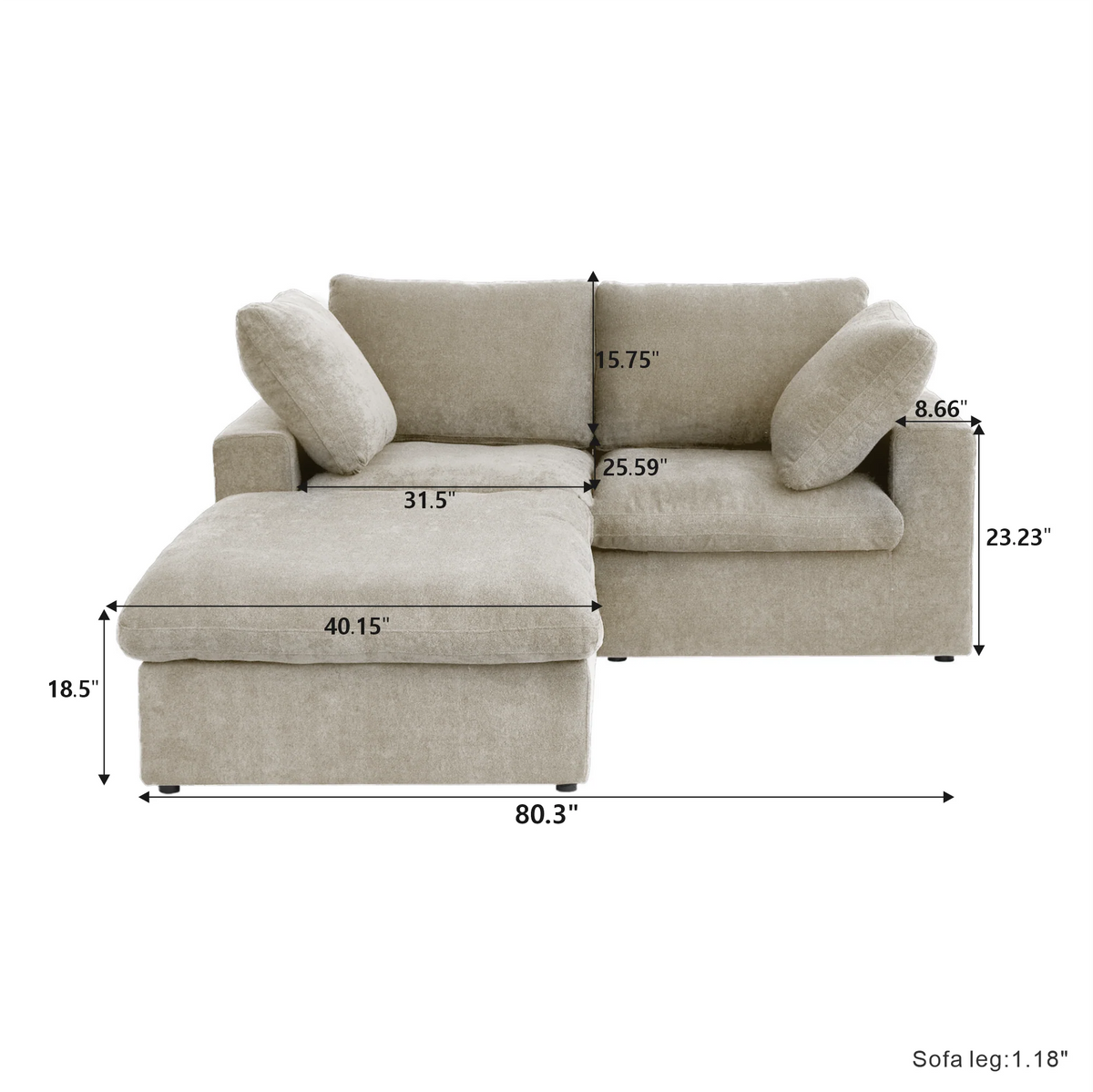 Signature Modular 2-Seater Sectional + Ottoman
