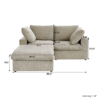 Signature Modular 2-Seater Sectional + Ottoman