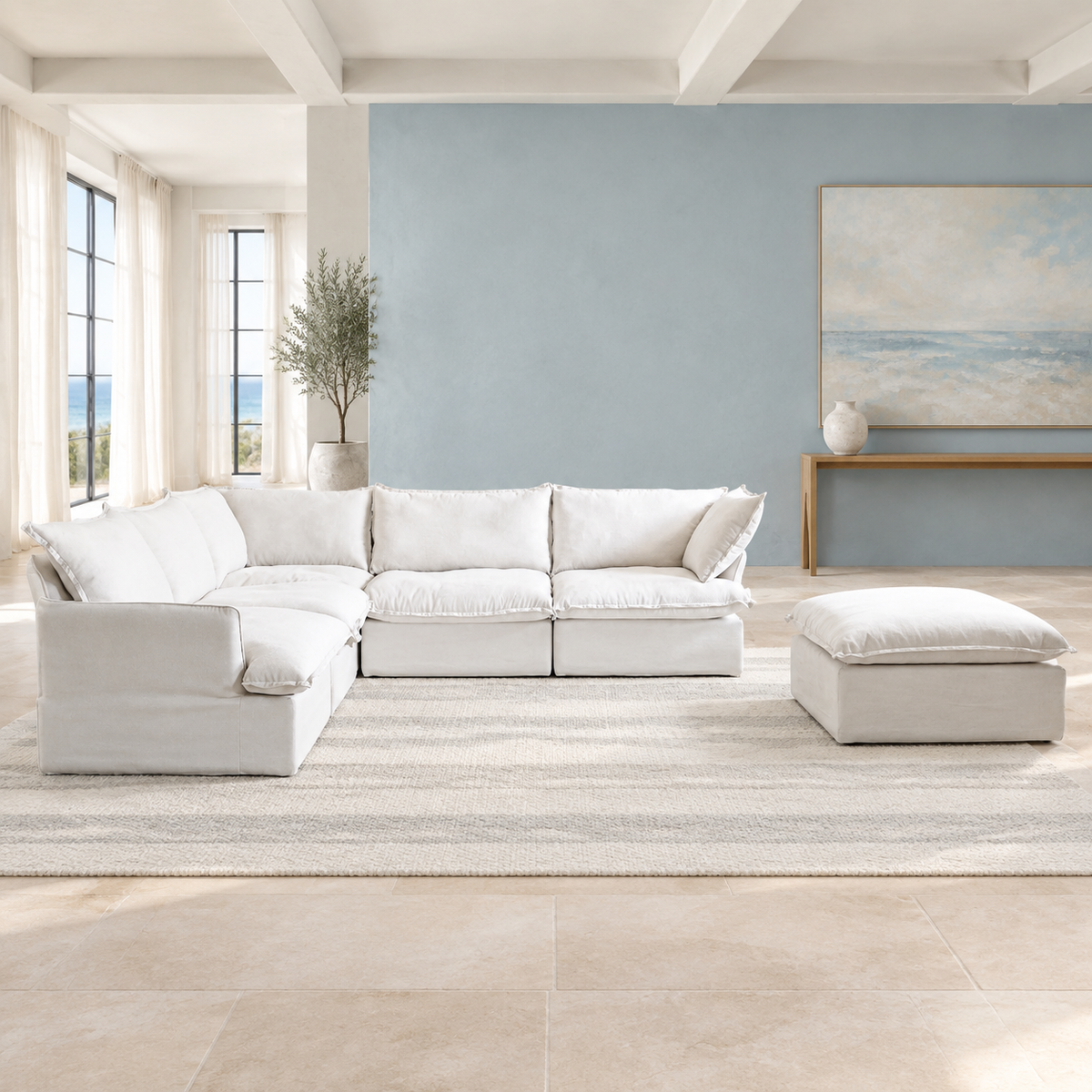 Modular Cloud 5-Seater Corner Sectional + Ottoman