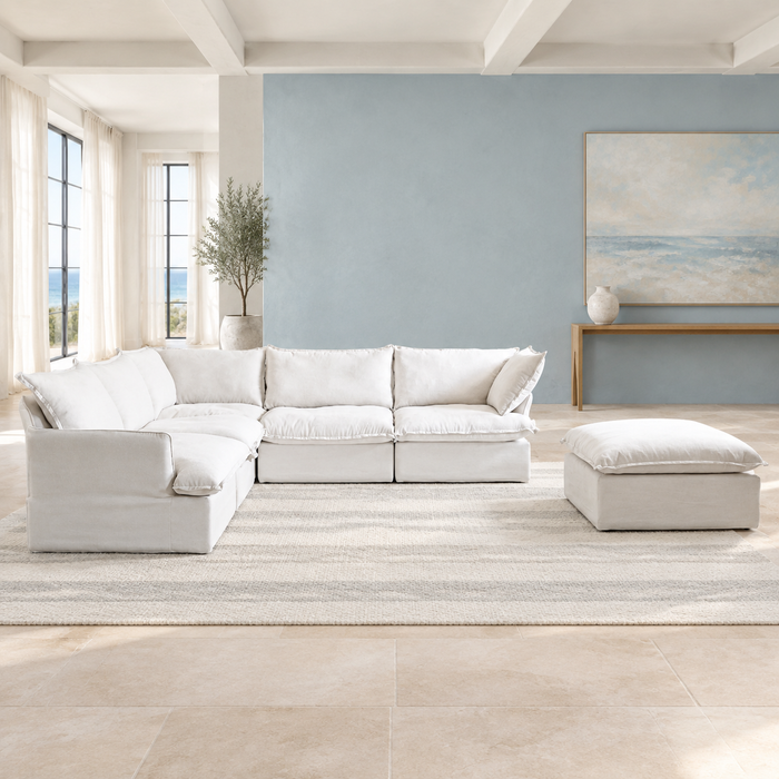 Modular Cloud 5-Seater Corner Sectional + Ottoman