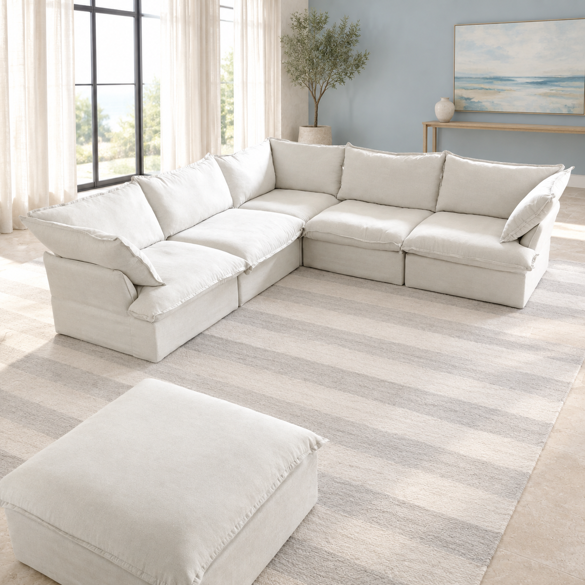 Modular Cloud 5-Seater Corner Sectional + Ottoman