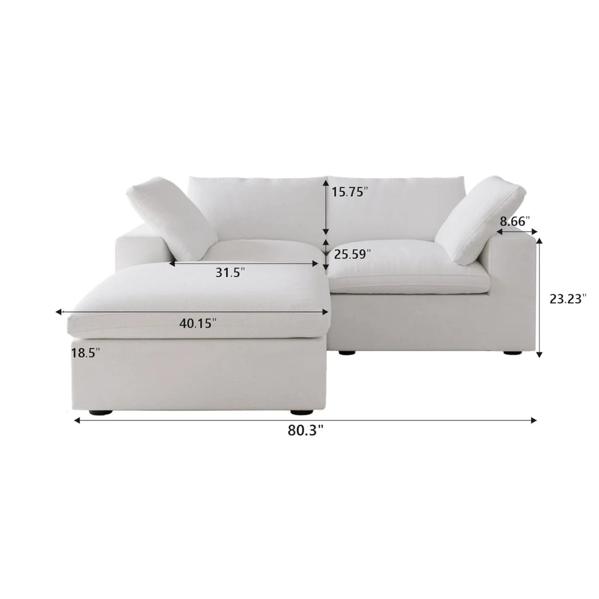 Signature Modular 2-Seater Sectional + Ottoman